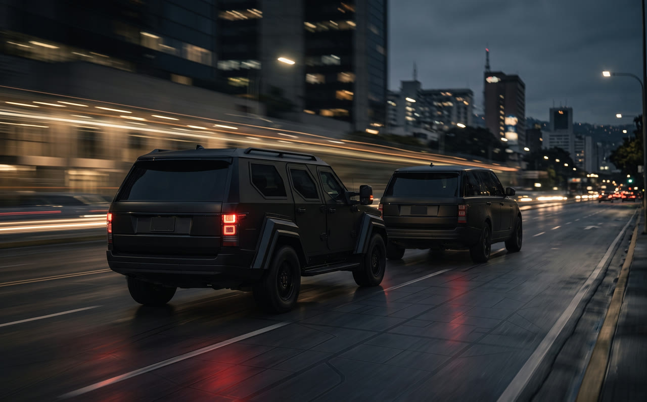 Armored Transport with Protection Detail